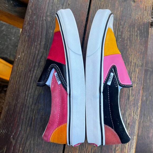 VANS CLASSIC SLIP ON PATCHWORK MULTI LEATHER CANVAS SNEAKERS WOMEN 6.5  MEN 5 - Picture 9 of 12